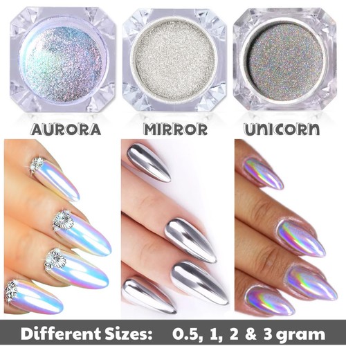 Unicorn aurora mirror - aurora, nail
