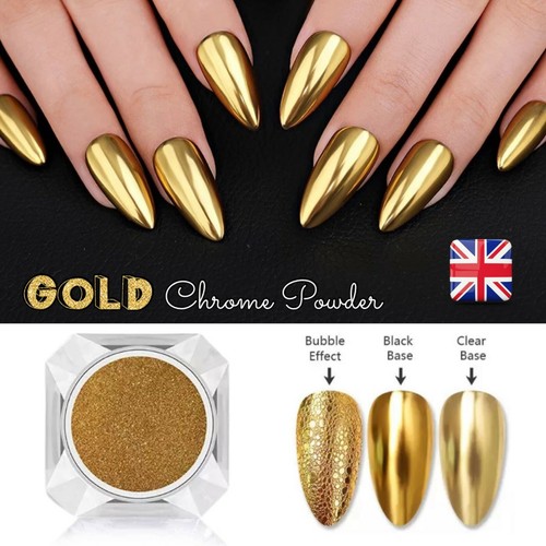 Gold chrome nail mirror - gold,