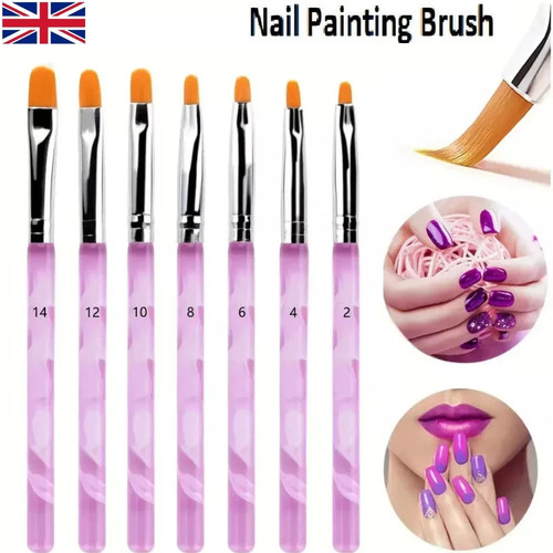 7pcs purple nail brush set - brush,