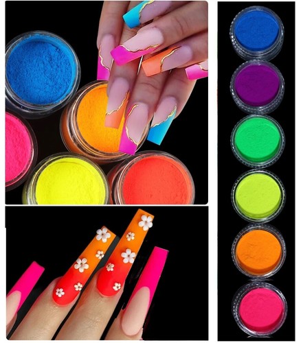 Neon colour nail art - colour,