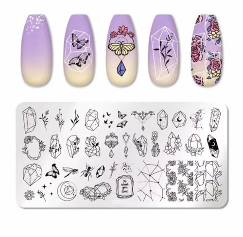 Enchanted geos nail stamp - enchanted,