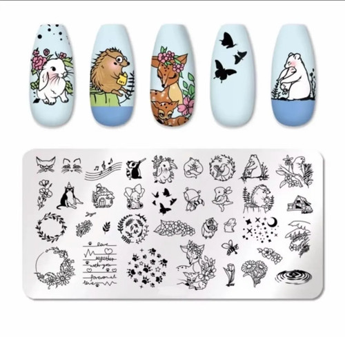 Woodland friends nail stamp - friends,