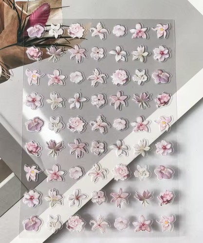 Nail art stickers pink - stickers, blossom