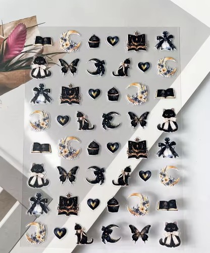 Nail art stickers - art, cat