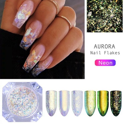 Aurora chameleon flakes nail - flakes,