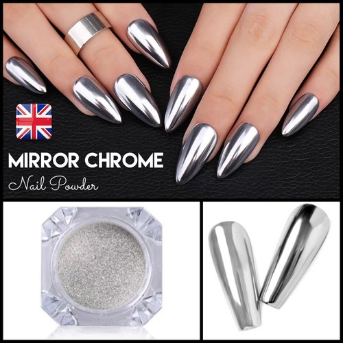 Mirror chrome silver nail - silver,