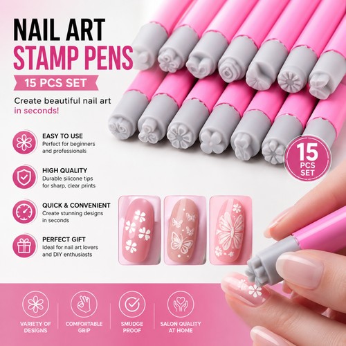 15pcs nail art stamp - nail,