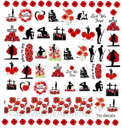 Rememberance day poppy nail - rememberance,