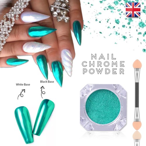 Turquoise nail powder mirror - turquoise,