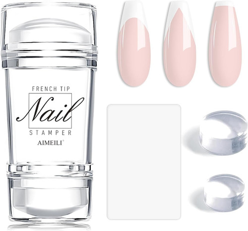 French tip nail stamp - stamp, 4pcs