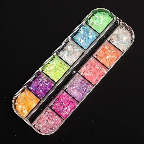 Grids glitter nail art - grids,
