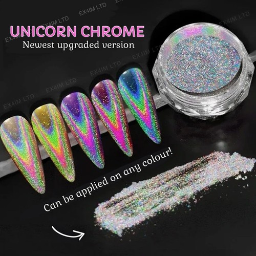 Unicorn nail chrome powder - nail,