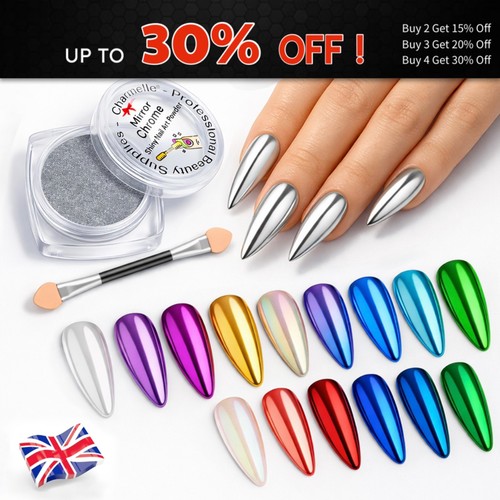 Nail chrome powder colours - nail,