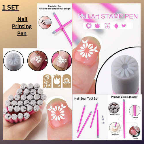 Nail art stamp - art, flower