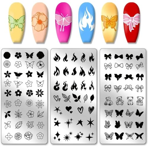Heart flower nail - nail, stamping